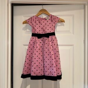 Rare Editions Pink Dress with Black Polka Dots